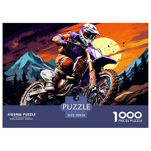 Motocross Hölzerne Puzzles Wasserfest 1000-teiliges Puzzle Für Erwachsene Spaß Puzzle Zur Heimdekoration​ von YTPONBCSTUG