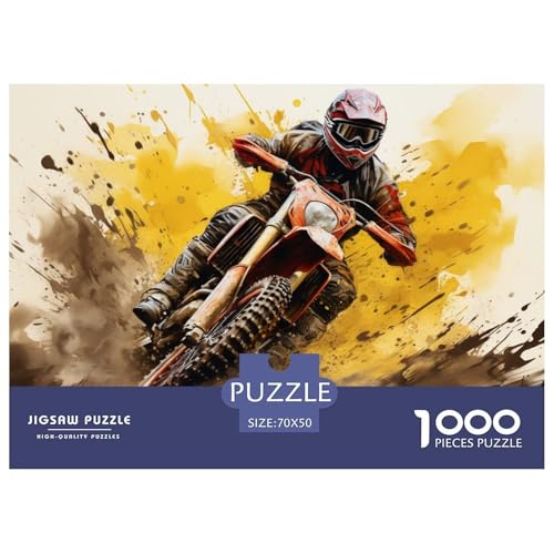 Motocross Hölzerne Puzzles Wasserfest 1000-teiliges Puzzle Geschenke Für Erwachsene Bunt Lernspiele​ von YTPONBCSTUG
