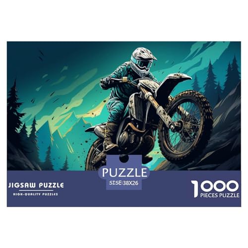 Motocross Hölzerne Puzzles Wasserfest 1000-teiliges Puzzle Geschenke Für Erwachsene Unmöglich Lernspiele​ von YTPONBCSTUG