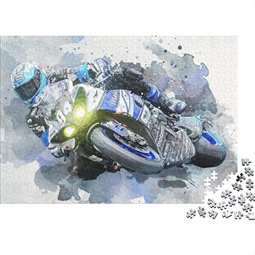 Motogp 1000 Stück Jigsaw Puzzle Lernpuzzle Familienspiel Geschenk Für Erwachsene -Motocross Motorcycle 1000pcs (75x50cm) von YTPONBCSTUG