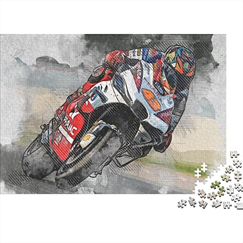 Motogp Puzzle 500 Teile,Geschicklichkeitsspiel Für Die Ganze Familie,Motocross Motorcycle Puzzles 500 Teile,Farbenfrohes Holz Puzzle Für Erwachsene 500pcs (52x38cm) von YTPONBCSTUG