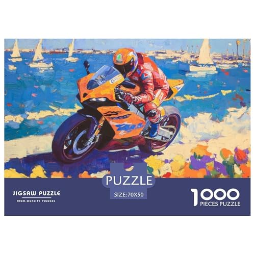 Motorcycles Hölzerne Puzzles Wasserfest 1000 Teile DIY- Puzzle Für Erwachsene Bunt Lernspiele von YTPONBCSTUG