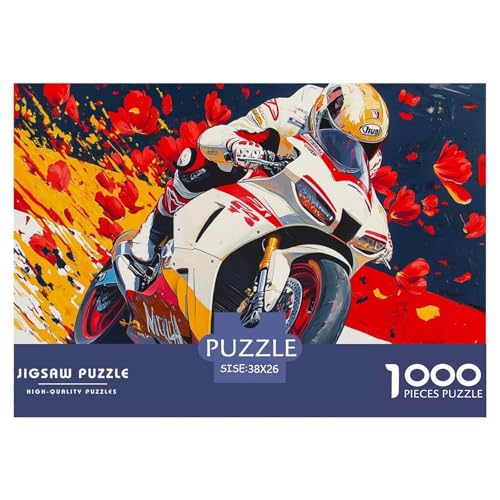 Motorcycles Hölzerne Puzzles Wasserfest 1000 Teile DIY- Puzzle Für Erwachsene Bunt Lernspiele von YTPONBCSTUG