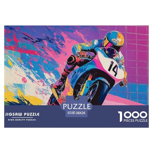 Motorcycles Hölzerne Puzzles Wasserfest 1000 Teile DIY- Puzzle Geschenke Für Erwachsene Bunt Lernspiele von YTPONBCSTUG
