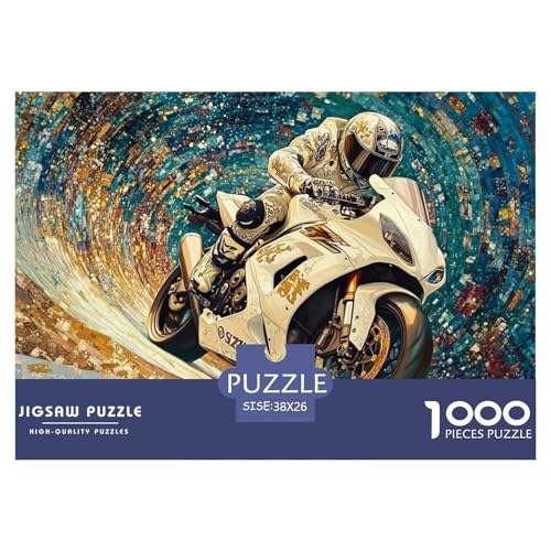 Motorcycles Hölzerne Puzzles Wasserfest 1000 Teile DIY- Puzzle Geschenke Für Erwachsene Bunt Lernspiele von YTPONBCSTUG