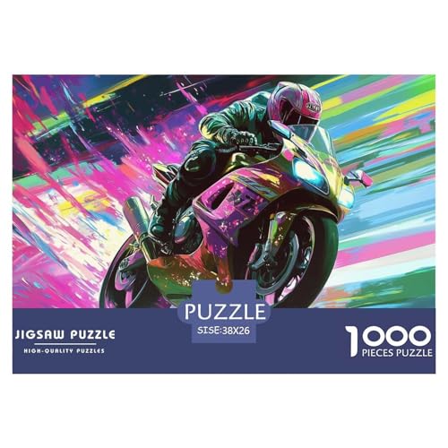 Motorcycles Hölzerne Puzzles Wasserfest 1000 Teile DIY- Puzzle Geschenke Für Erwachsene Spaß Lernspiele von YTPONBCSTUG