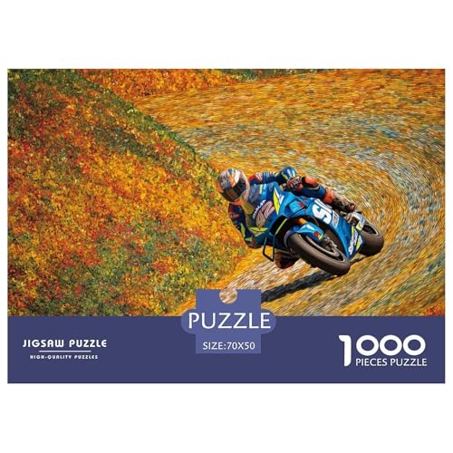 Motorcycles Hölzerne Puzzles Wasserfest 1000-teiliges Puzzle Für Erwachsene Bunt Herausfordernde Puzzlespiele von YTPONBCSTUG