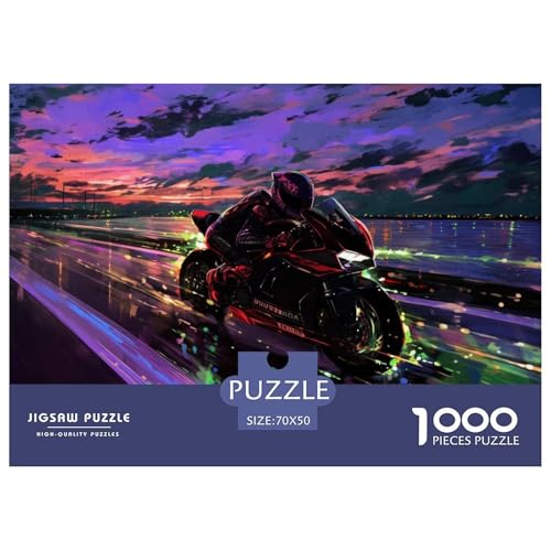 Motorcycles Hölzerne Puzzles Wasserfest 1000-teiliges Puzzle Für Erwachsene Bunt Herausfordernde Puzzlespiele von YTPONBCSTUG