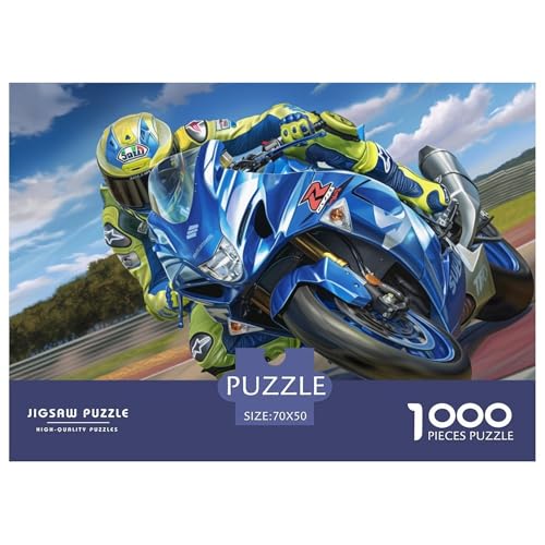 Motorcycles Hölzerne Puzzles Wasserfest 1000-teiliges Puzzle Für Erwachsene Bunt Lernspiele von YTPONBCSTUG