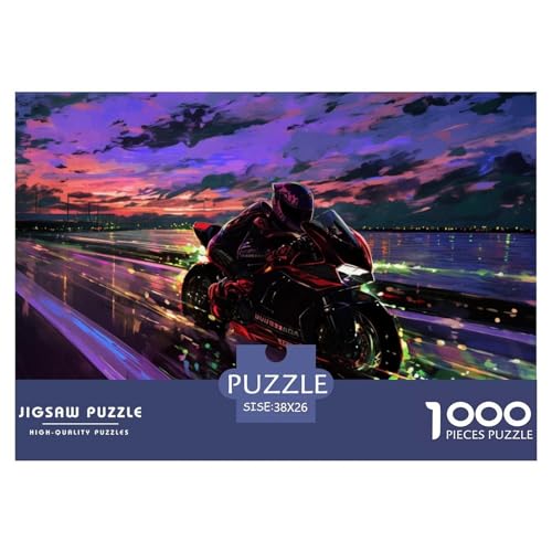 Motorcycles Hölzerne Puzzles Wasserfest 1000-teiliges Puzzle Für Erwachsene Bunt Lernspiele von YTPONBCSTUG