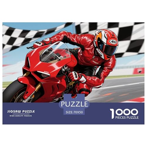 Motorcycles Hölzerne Puzzles Wasserfest 1000-teiliges Puzzle Für Erwachsene Spaß Lernspiele von YTPONBCSTUG