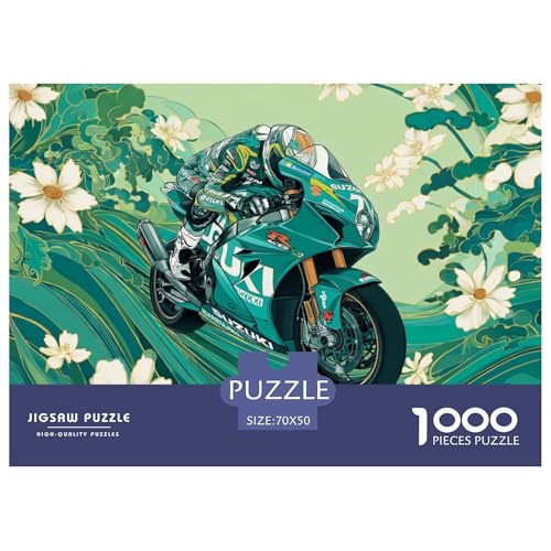 Motorcycles Hölzerne Puzzles Wasserfest 1000-teiliges Puzzle Für Erwachsene Spaß Lernspiele von YTPONBCSTUG
