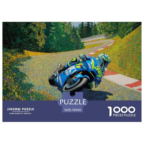 Motorcycles Hölzerne Puzzles Wasserfest 1000-teiliges Puzzle Für Erwachsene Spaß Lernspiele von YTPONBCSTUG