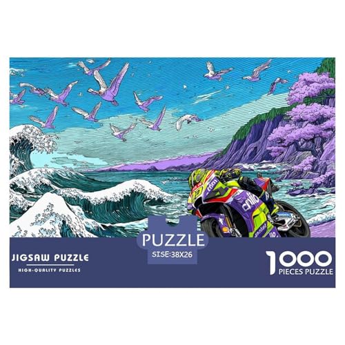 Motorcycles Hölzerne Puzzles Wasserfest 1000-teiliges Puzzle Für Erwachsene Unmöglich Lernspiele von YTPONBCSTUG