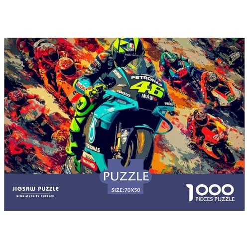 Motorcycles Hölzerne Puzzles Wasserfest 1000-teiliges Puzzle Geschenke Für Erwachsene Bunt Lernspiele von YTPONBCSTUG