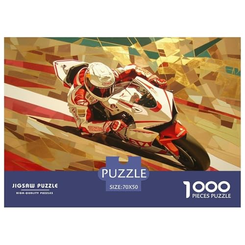 Motorcycles Hölzerne Puzzles Wasserfest 1000-teiliges Puzzle Geschenke Für Erwachsene Bunt Lernspiele von YTPONBCSTUG