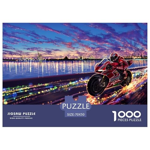 Motorcycles Hölzerne Puzzles Wasserfest 1000-teiliges Puzzle Geschenke Für Erwachsene Unmöglich Lernspiele von YTPONBCSTUG