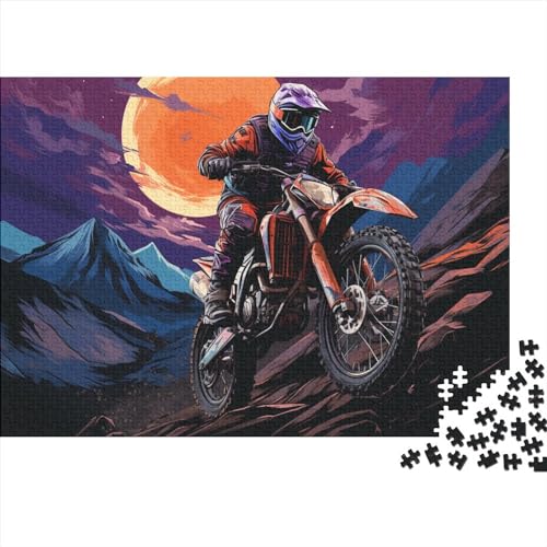 Motorrad 1000 Stück Puzzles Für Erwachsene Stress Abbauen Familien-Puzzlespiel 1000-teiliges Puzzle Dirtbikes Motocross Lernspiel Spielzeug Geschenk 1000pcs (75x50cm) von YTPONBCSTUG