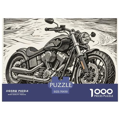Motorrad Hölzerne Puzzles Wasserfest 1000 Teile DIY- Puzzle Für Erwachsene Bunt Lernspiele von YTPONBCSTUG