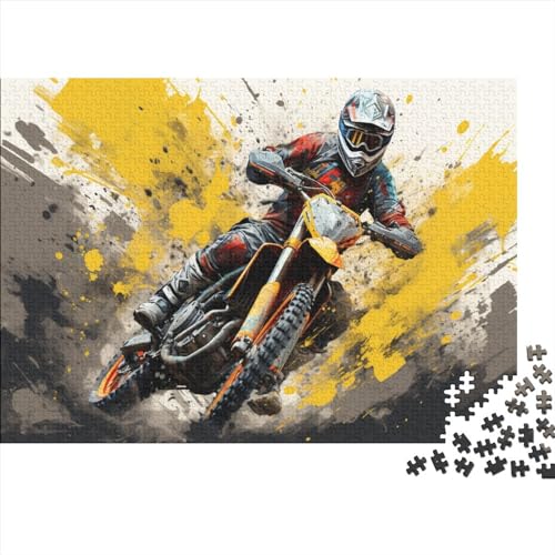 Motorrad Puzzle 1000 Teile Erwachsene Dirtbikes Motocross Puzzles Für Erwachsene Lernspiel Herausforderungsspielzeug 1000-teilige Puzzles Für Erwachsene 1000pcs (75x50cm) von YTPONBCSTUG