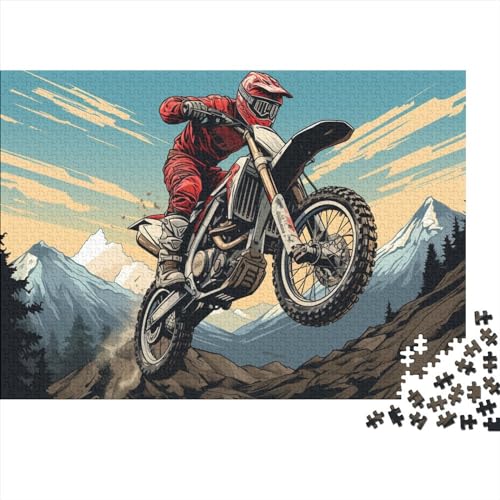 Motorrad Puzzle 500 Teile Erwachsene Dirtbikes Motocross Puzzles Für Erwachsene Lernspiel Herausforderungsspielzeug 500-teilige Puzzles Für Erwachsene 500pcs (52x38cm) von YTPONBCSTUG