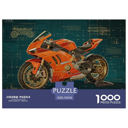 Motorraddesign Hölzerne Puzzles Wasserfest 1000 Teile DIY- Puzzle Geschenke Für Erwachsene Herausfordernd Und Knifflig Herausfordernde von YTPONBCSTUG
