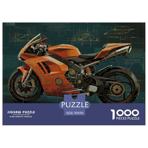 Motorraddesign Hölzerne Puzzles Wasserfest 1000 Teile DIY- Puzzle Geschenke Für Erwachsene Herausfordernd Und Knifflig Lernspiele von YTPONBCSTUG