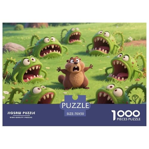 Murmeltier-Fliegenfalle Hölzerne Puzzles Wasserfest 1000-teiliges Puzzle Geschenke Für Erwachsene Unmöglich Lernspiele von YTPONBCSTUG