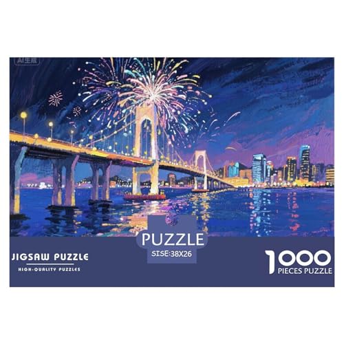 Nachtansicht Hölzerne Puzzles Wasserfest 1000-teiliges Puzzle Geschenke Für Erwachsene Unmöglich Lernspiele von YTPONBCSTUG