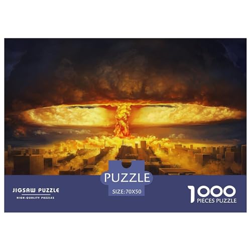 Nuclear Explosion-Mushroom CloudThe Hölzerne Puzzles Wasserfest 1000 Teile DIY- Puzzle Geschenke Für Erwachsene Bunt Lernspiele​ von YTPONBCSTUG