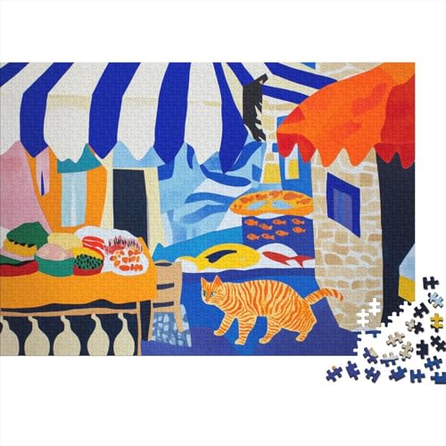 Orange Tabby Cat Puzzles Für Erwachsene Cut-Out Style Style 1000 Stück Puzzles Für Erwachsene Herausforderndes Spiel 1000pcs (75x50cm) von YTPONBCSTUG