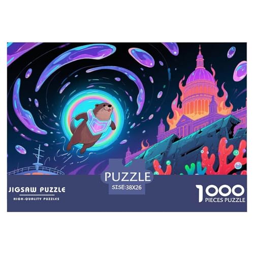 Otter-Themse Hölzerne Puzzles Wasserfest 1000-teiliges Puzzle Geschenke Für Erwachsene Herausfordernd Und Knifflig Lernspiele von YTPONBCSTUG