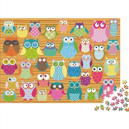 Owl Puzzles 1000 Teile Für Erwachsene|Animals Cute| 1000 Teile Holzpuzzle Lernspiele Heimdekoration Puzzle 1000pcs (75x50cm) von YTPONBCSTUG