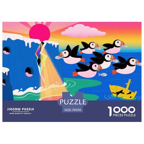 Papageientaucher Hölzerne Puzzles Wasserfest 1000-teiliges Puzzle Für Erwachsene Unmöglich Lernspiele von YTPONBCSTUG