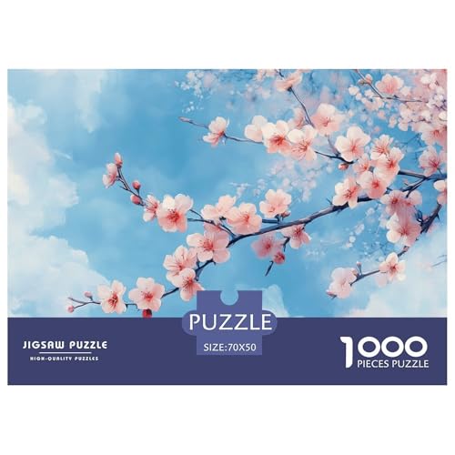 Peach Blossoms Hölzerne Puzzles Wasserfest 1000 Teile DIY- Puzzle Für Erwachsene Spaß Lernspiele​ von YTPONBCSTUG