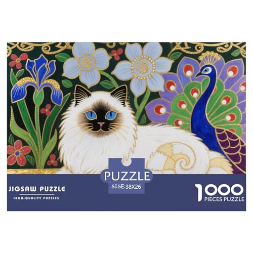 Perserkatze (Goldfoliengarten) Hölzerne Puzzles Wasserfest 1000 Teile DIY- Puzzle Für Erwachsene Buntzur Heimdekoration von YTPONBCSTUG