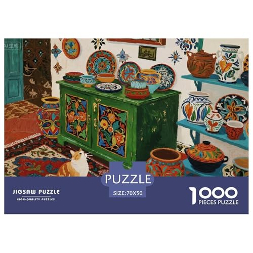Porzellankatze Hölzerne Puzzles Wasserfest 1000 Teile DIY- Puzzle Geschenke Für Erwachsene Unmöglich Lernspiele von YTPONBCSTUG