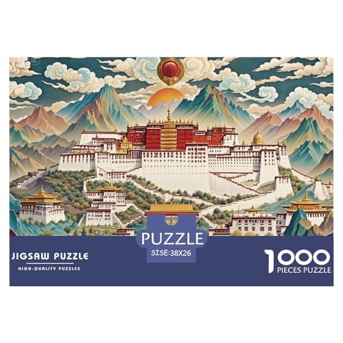 Potala-Palast Hölzerne Puzzles Wasserfest 1000-teiliges Puzzle Geschenke Für Erwachsene Unmöglich Lernspiele von YTPONBCSTUG