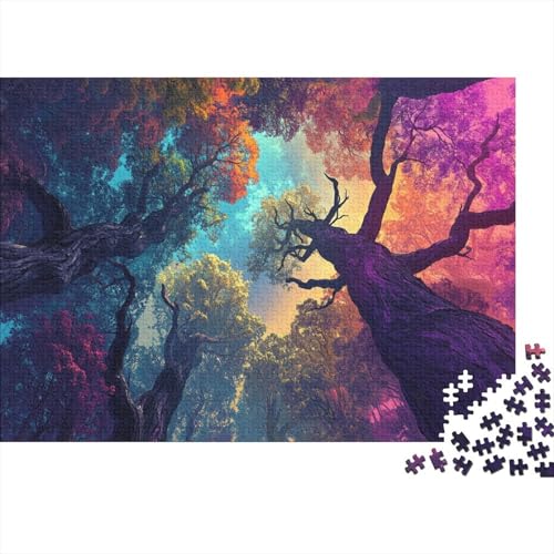 Psychedelic Forest-Hyper 1000 Teile Puzzle Nachhaltiges Puzzle Für Erwachsene | Hochwertige Umweltfreundliche Materialien |Geschenk Für Erwachsene|Realistic Style 1000pcs (75x50cm) von YTPONBCSTUG
