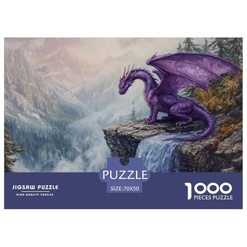 Purple Dragon Hölzerne Puzzles Wasserfest 1000-teiliges Puzzle Für Erwachsene Spaß Lernspiele​ von YTPONBCSTUG