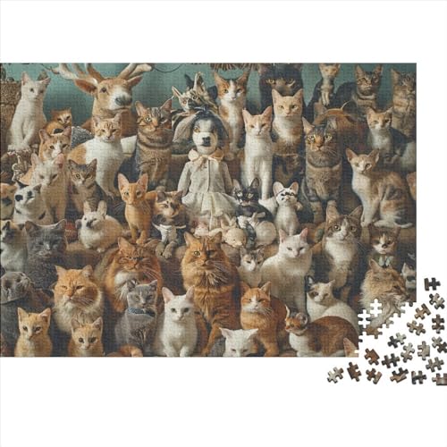 Puzzle 300 Teile Haustiere Puzzle Für Erwachsene,Puzzle Mit Tiere Zeichentrickfilm-Motiv,Kann Als Heimdekoration Verwendet Werden 300pcs (40x28cm) von YTPONBCSTUG