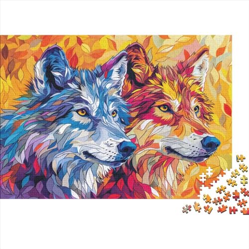 Puzzle 300 Teile Wolf Puzzle Für Erwachsene,Puzzle Mit Tier Zeichentrickfilm-Motiv,Kann Als Heimdekoration Verwendet Werden 300pcs (40x28cm) von YTPONBCSTUG
