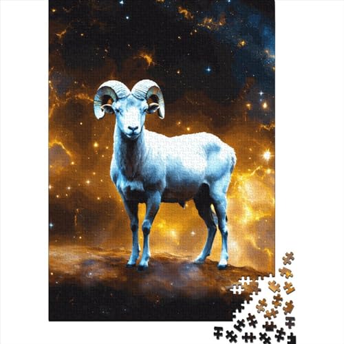 Puzzle 300 Teile Ziege Puzzle Für Erwachsene,Puzzle Mit Tier Wildtiere-Motiv,Kann Als Heimdekoration Verwendet Werden 300pcs (40x28cm) von YTPONBCSTUG