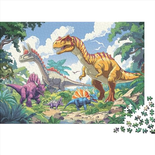 Puzzle 500 Teile Dinosaurier Puzzle Für Erwachsene,Puzzle Mit Tier Zeichentrickfilm-Motiv,Kann Als Heimdekoration Verwendet Werden 500pcs (52x38cm) von YTPONBCSTUG