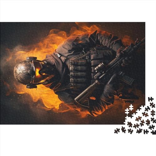 Puzzles Für Erwachsene, 1000 Teile Holzpuzzle -Soldier,Game Battle Thema Puzzle Geschenk Wanddekoration 1000pcs (75x50cm) von YTPONBCSTUG