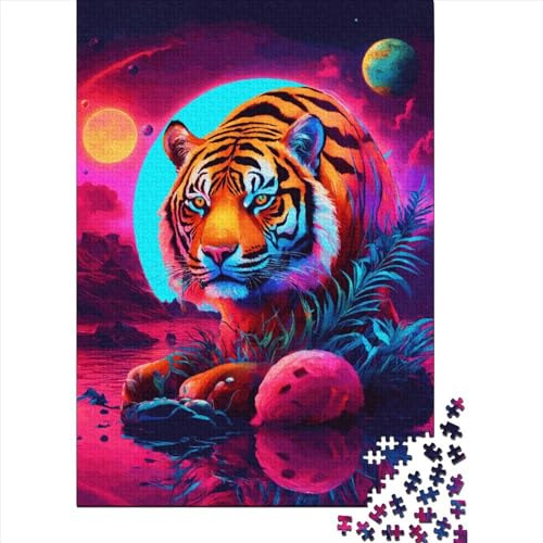 Puzzles Für Erwachsene,1000 Teile Holzpuzzle -Tiger,Tier Wildtiere Thema Puzzle Geschenk Wanddekoration 1000pcs (75x50cm) von YTPONBCSTUG
