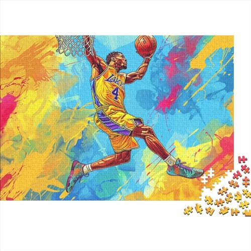 Puzzles Für Erwachsene，500 Teile Holzpuzzle -Basketball,Sport Zeichentrickfilm Thema Puzzle Geschenk Wanddekoration 500pcs (52x38cm) von YTPONBCSTUG