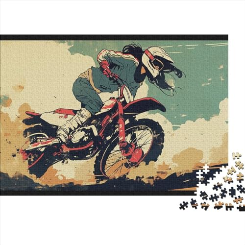 Puzzles Für Erwachsene,500 Teile Holzpuzzle -Dirtbike,Sport Motocross Thema Puzzle Geschenk Wanddekoration 500pcs (52x38cm) von YTPONBCSTUG