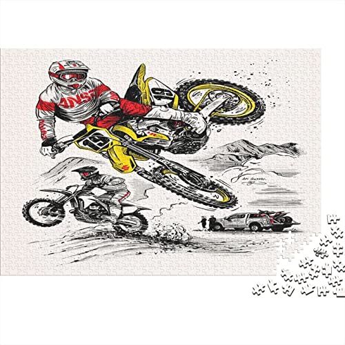 Puzzles Für Erwachsene,500 Teile Holzpuzzle -Motogp,Motocross Motorcycle Thema Puzzle Geschenk Wanddekoration 500pcs (52x38cm) von YTPONBCSTUG
