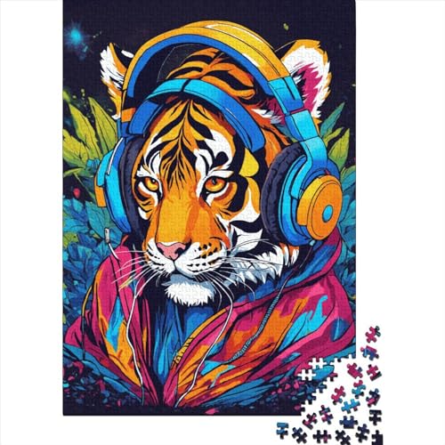Puzzles Für Erwachsene,500 Teile Holzpuzzle -Tiger,Tier Wildtiere Thema Puzzle Geschenk Wanddekoration 500pcs (52x38cm) von YTPONBCSTUG